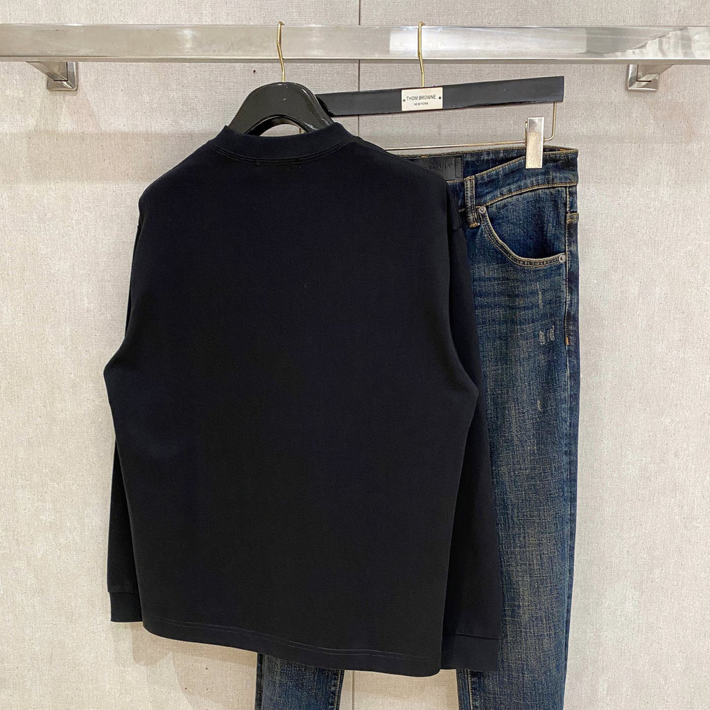 Letter Print Mock Neck Long Sleeve Top G995001