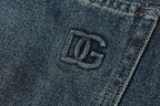 Dark Vintage Blue Wash Embossed Monogram Slim Jeans C261036