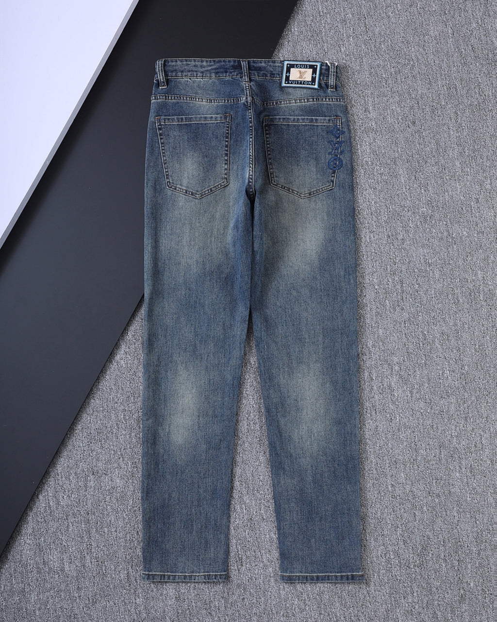 Vertical Embroidered Pocket Slim Fit Denim V260829