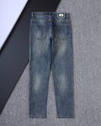 Vertical Embroidered Pocket Slim Fit Denim V260829