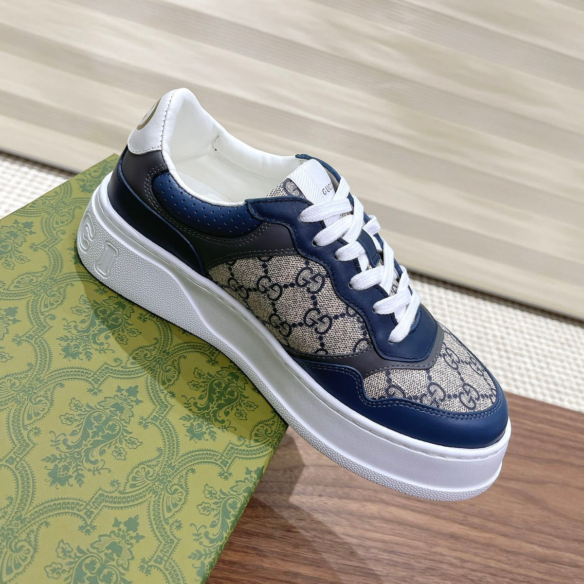 Men's Interlocking G Monogram Patchwork Platform Sneakers JN081101