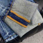 Royal Wreath Embossed Slim Fit Denim E260916