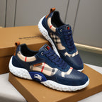 Men's Plaid Patchwork Chunky Sole Casual Sneakers NE190125