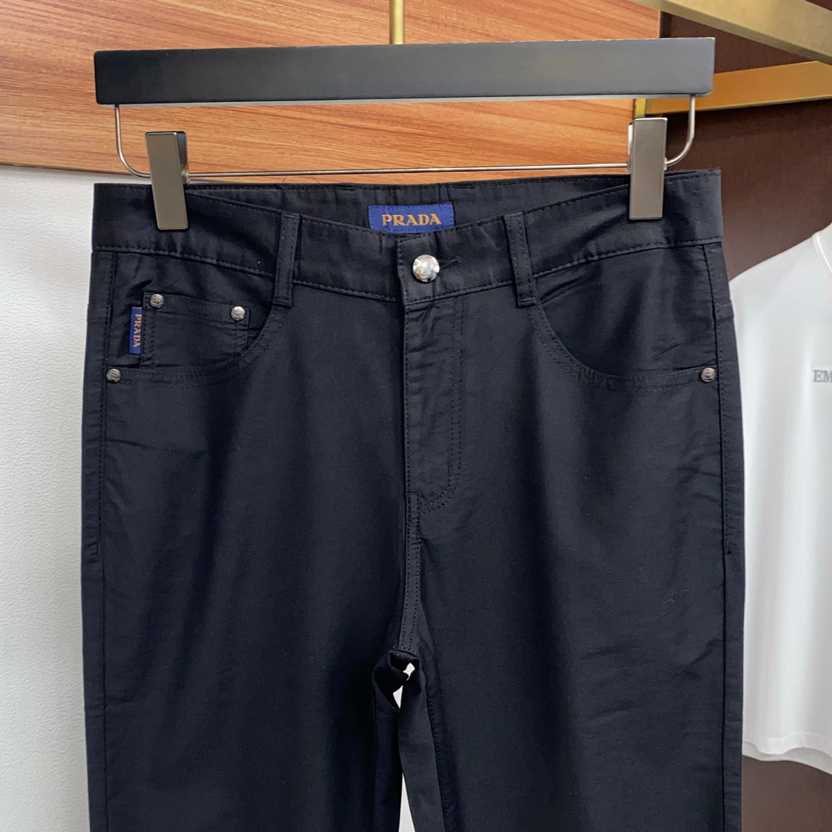 Triangle Leather Patch Back Pocket Trousers L260629