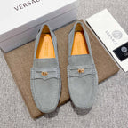 Men's Medusa Metal Ornament Buckle Slip-On Loafer Driving Shoes NE190116