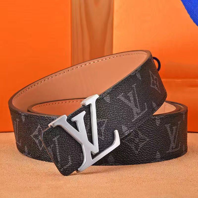 Checkered & Vintage Print Metal Buckle Belt E020802