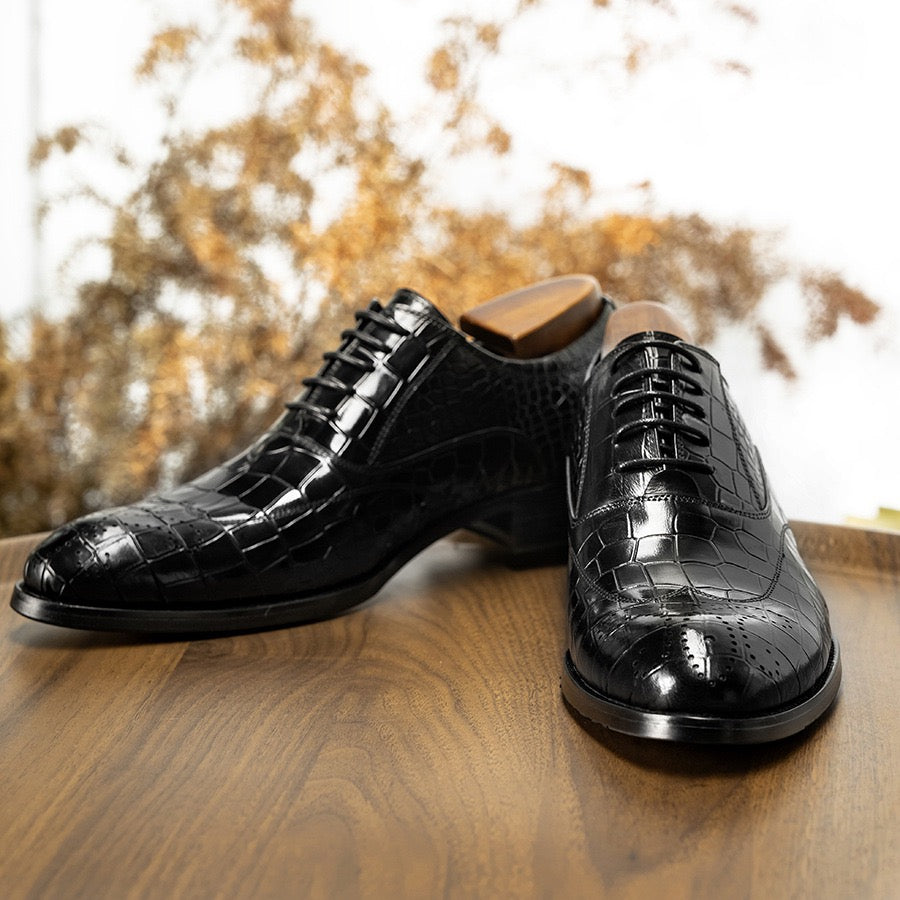 Men's Croc Embossed Oxford Dress Shoes P050512