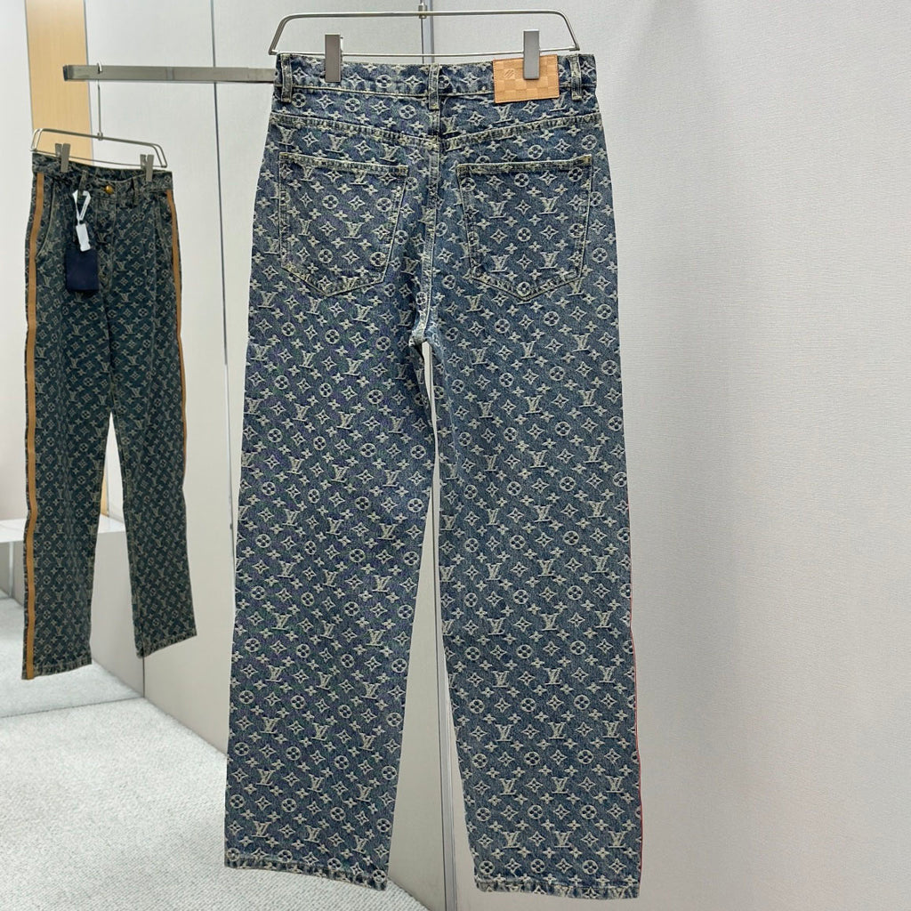Vintage Blue Full Monogram Straight Jeans C261043