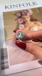5-carat moissanite engagement  made of 925 silver and PT950 platinum ring. AL24112390