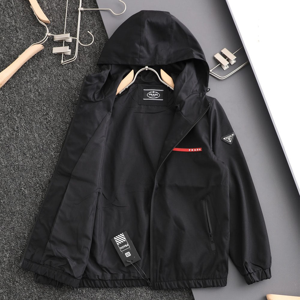 Hooded Zip Up Windbreaker Jacket U310521