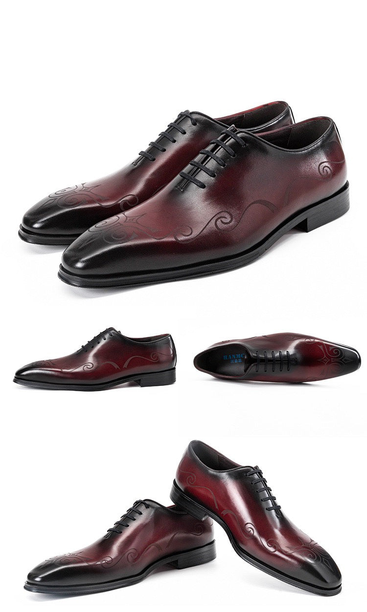 Men's Whole Cut Engraved Oxford Dress Shoes P050524
