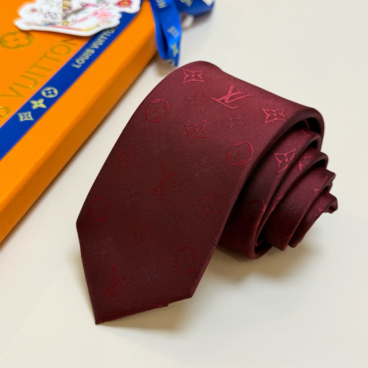 Men's Four-Point Floral Jacquard Necktie E2081010
