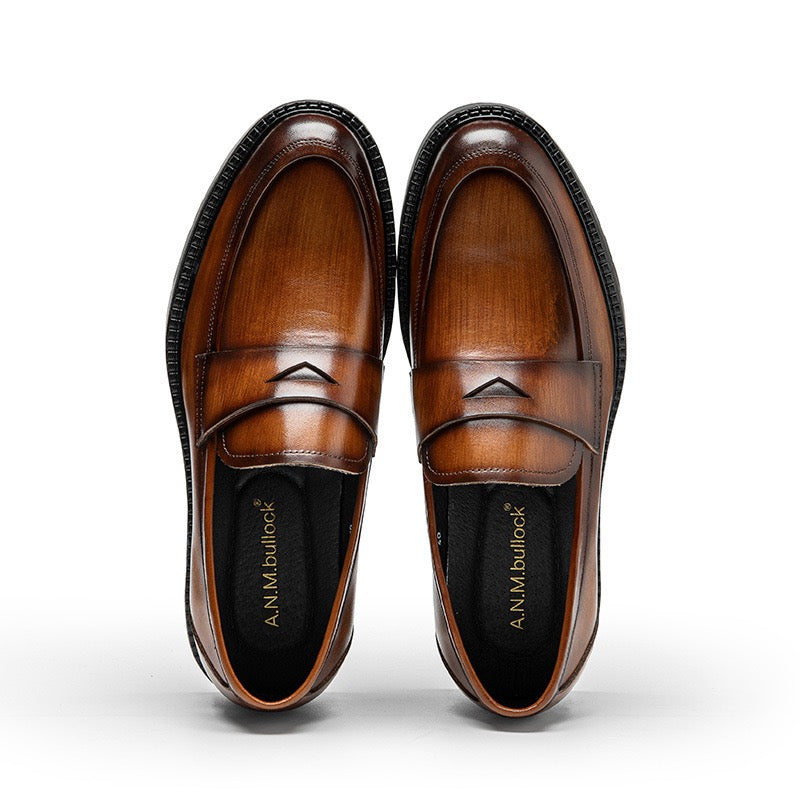 Penny Loafers Chunky Sole Slip-On Dress Shoes Y101112