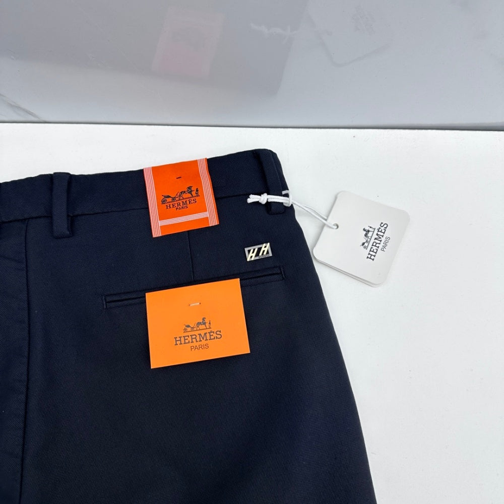 Fine Textured Solid Straight Business Trousers P141007