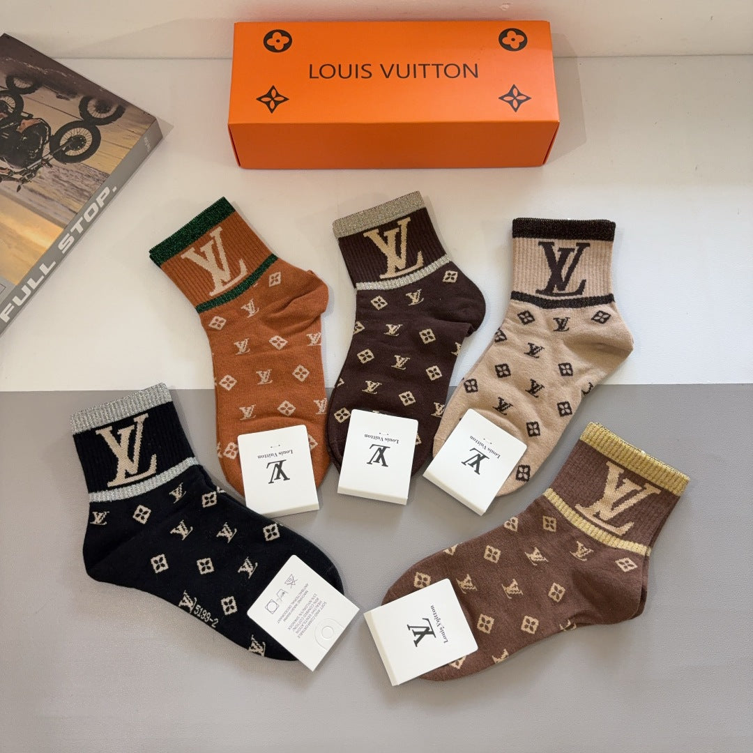 Jacquard Monogram Ankle Socks U310515