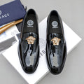 Men's Patent Medusa Metal Head Slip-On Loafers NE190144