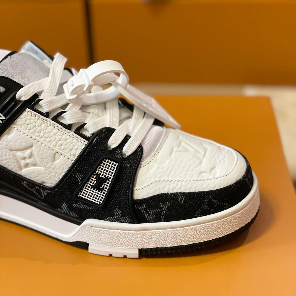 Pattern Panel Lace-Up Low Top Trainer Sneakers S283418
