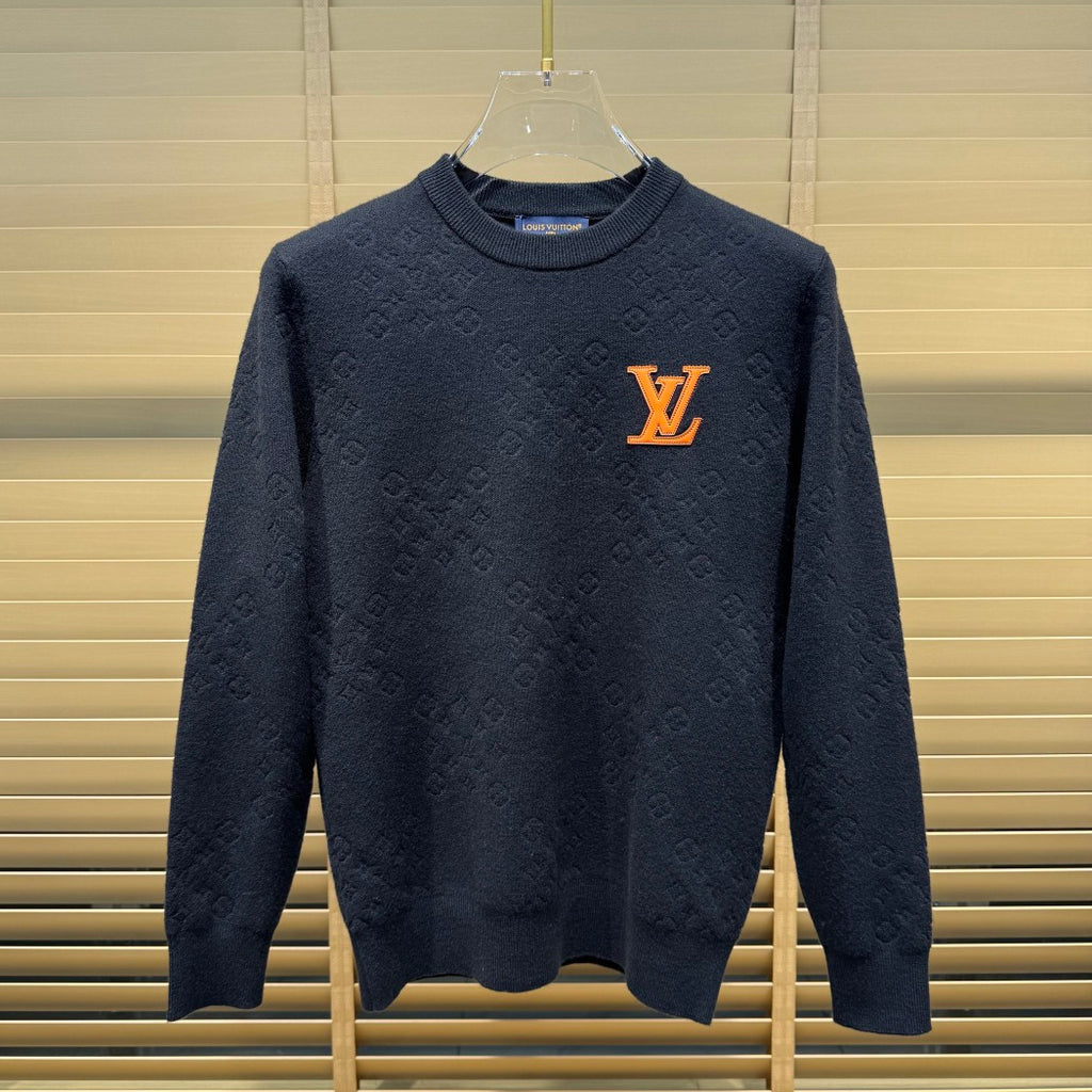 New Crew Neck Diamond Arrangement Jacquard Knit Sweater GN380104