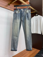 Vintage Fade Web Stripe Waist Embroidery Jeans E260950
