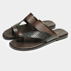 Textured Thong Slide Sandals Open Toe Slip-On Flip Sandals Y101137