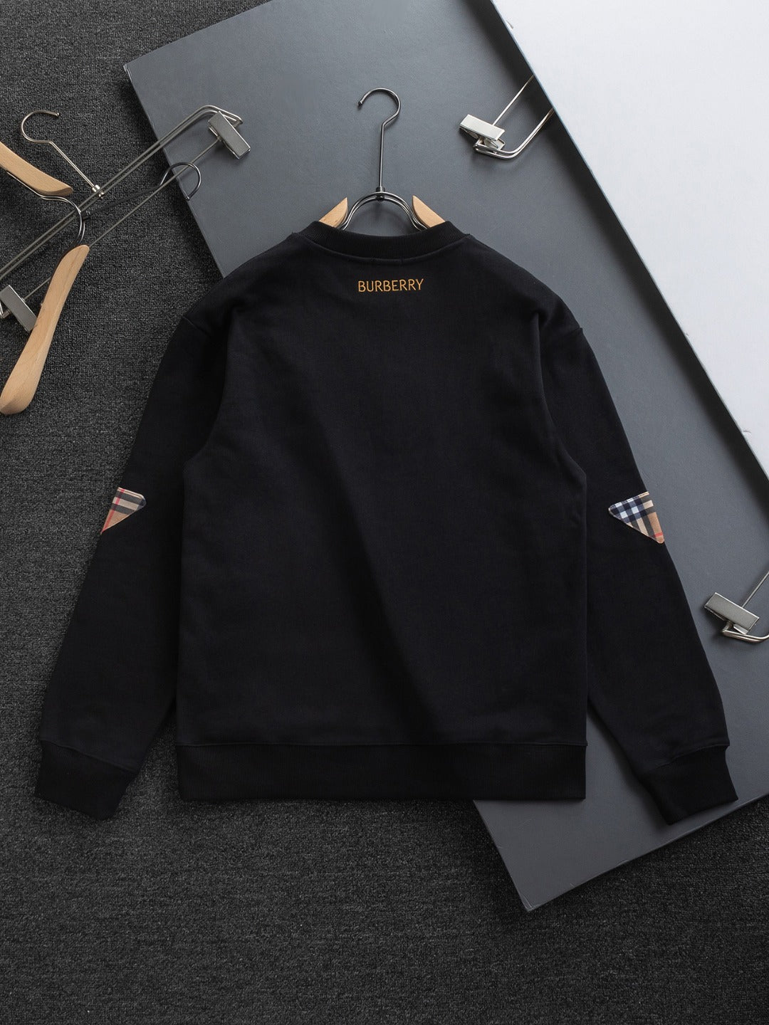 Plaid Patchwork Crew Neck Sweatshirt U310520