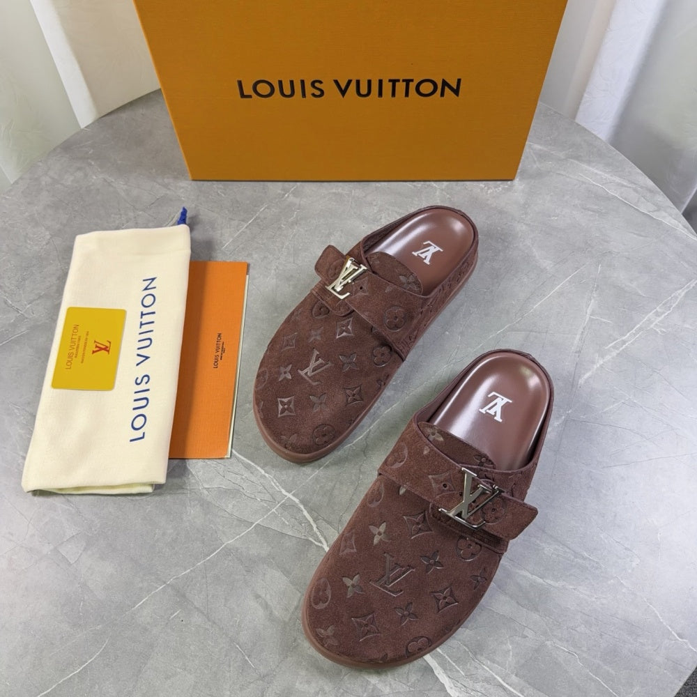 Embossed Strap Buckle Mule Slides S265511