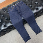 Raw Dark Indigo Mens Metal Badge Pocket Denim Trousers R260521