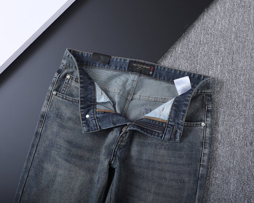 Vintage Key Artwork Print Slim Denim V260833