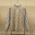 New Crew Neck Mixed Jacquard Knit Pullover Sweater GN380102