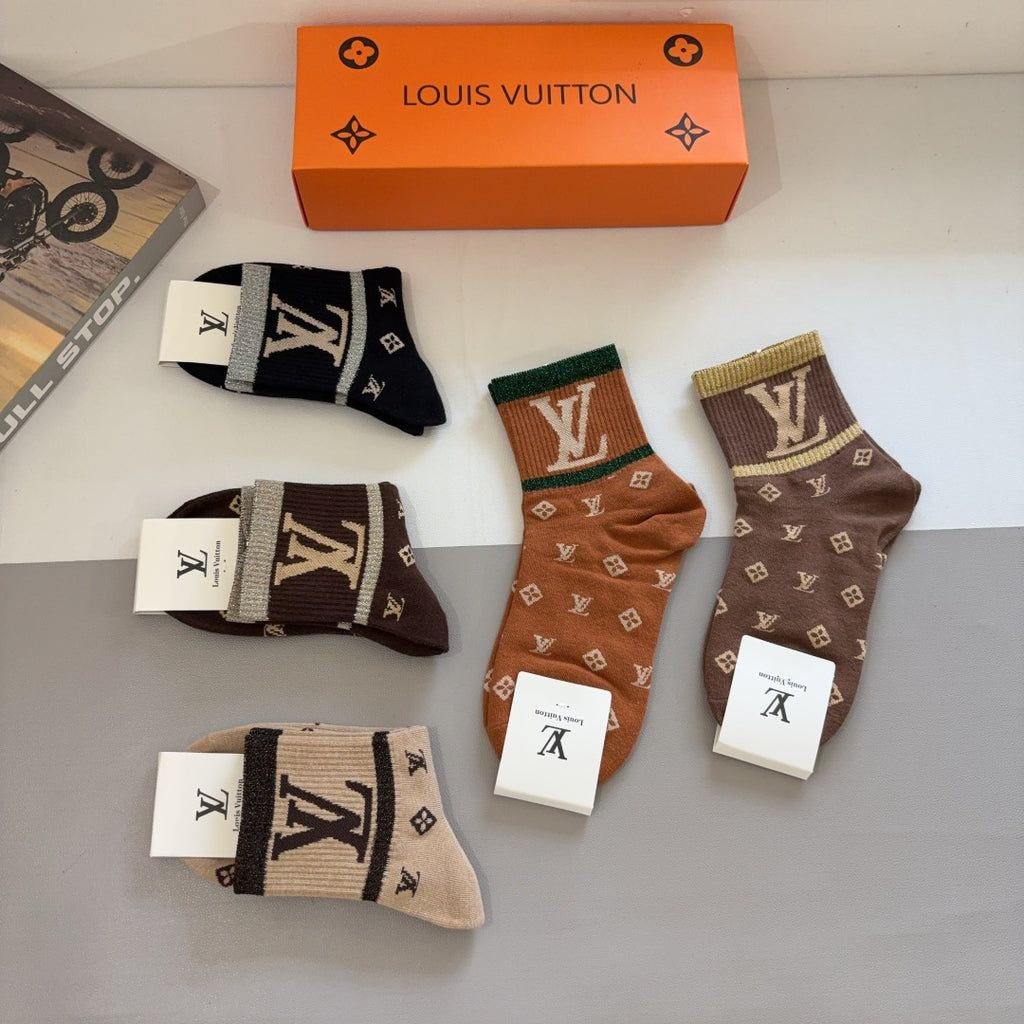 Jacquard Monogram Ankle Socks U310515