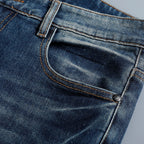 Knotted Embroidery Logo Straight Fit Denim Jeans NE210202