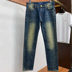 Multi-Color Embroidered Monogram Slim Jeans C261039