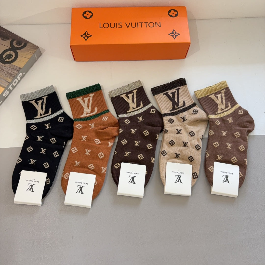 Jacquard Monogram Ankle Socks U310515