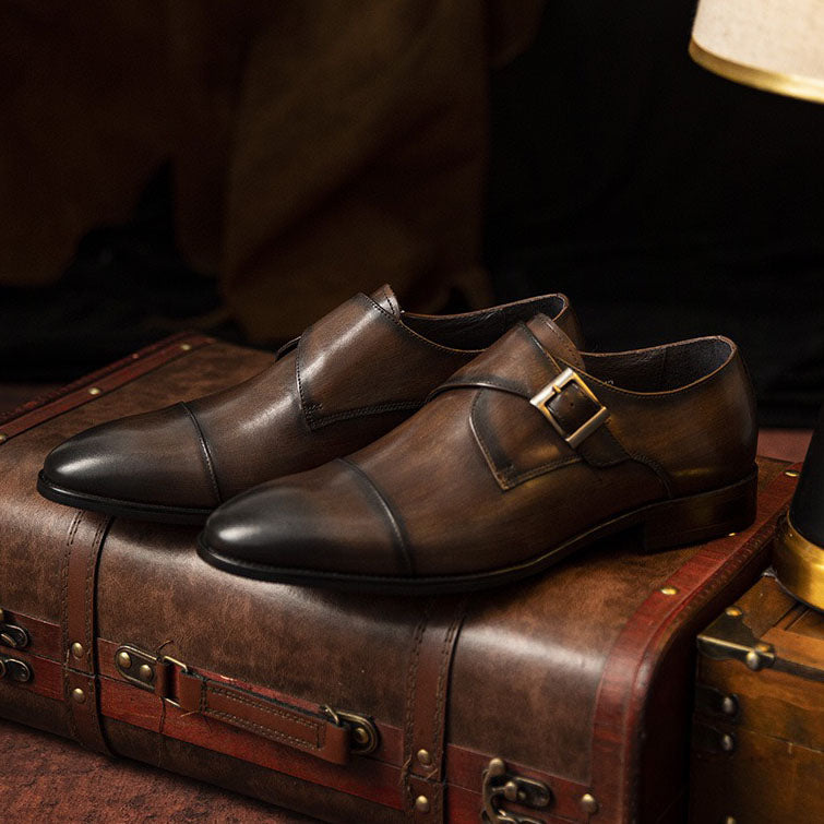Cap Toe Single Monk Strap Dress Shoes Y101156
