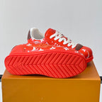 Allover Printed Lace-Up Low Top Platform Sneakers S283420