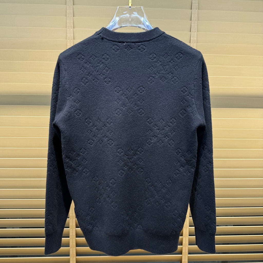 New Crew Neck Diamond Arrangement Jacquard Knit Sweater GN380104