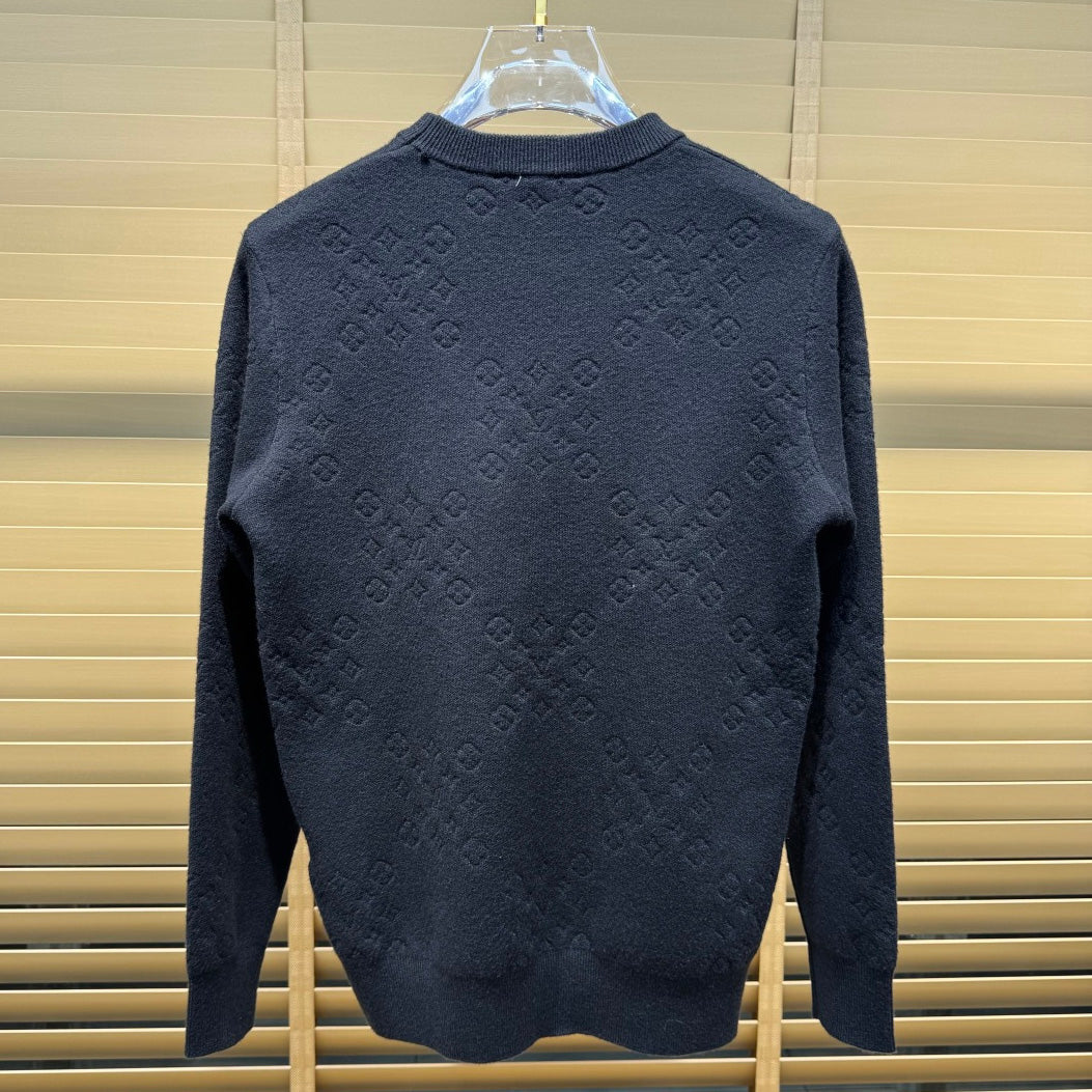 New Crew Neck Diamond Arrangement Jacquard Knit Sweater GN380104