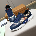 Men's Plaid Patchwork Chunky Sole Casual Sneakers NE190125