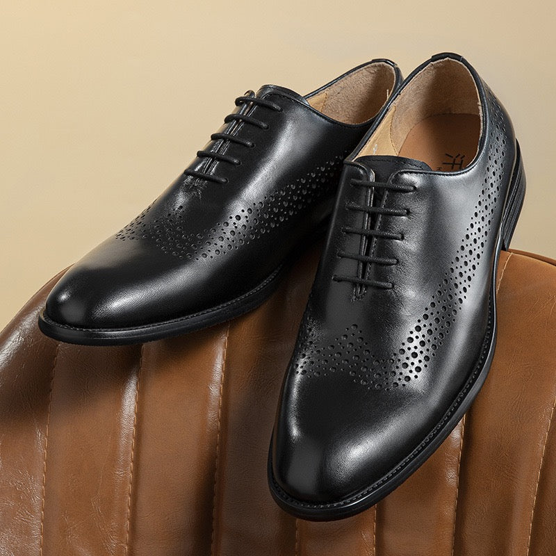 Whole Cut Brogue Oxford Shoes Lace-Up Formal Dress Shoes Y101113