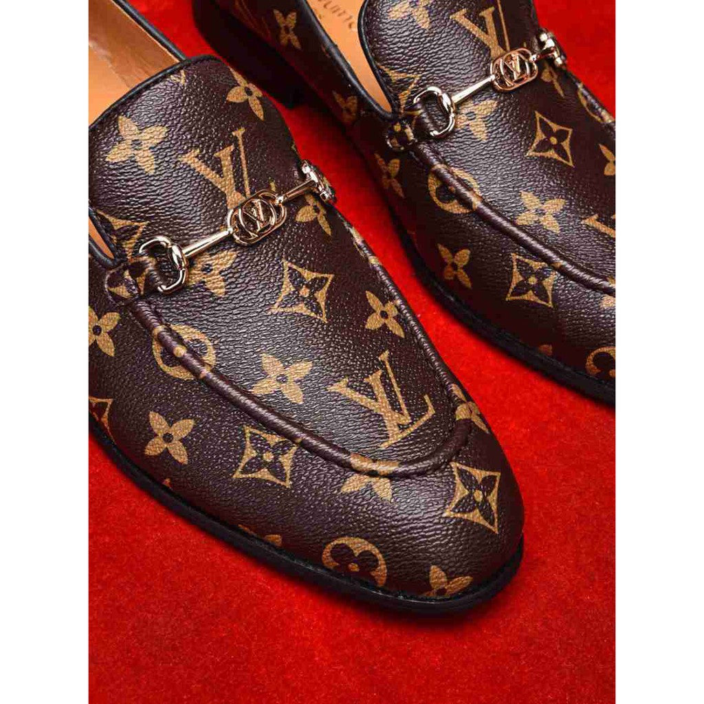 Monogram Print Metal Buckle Loafers S283414
