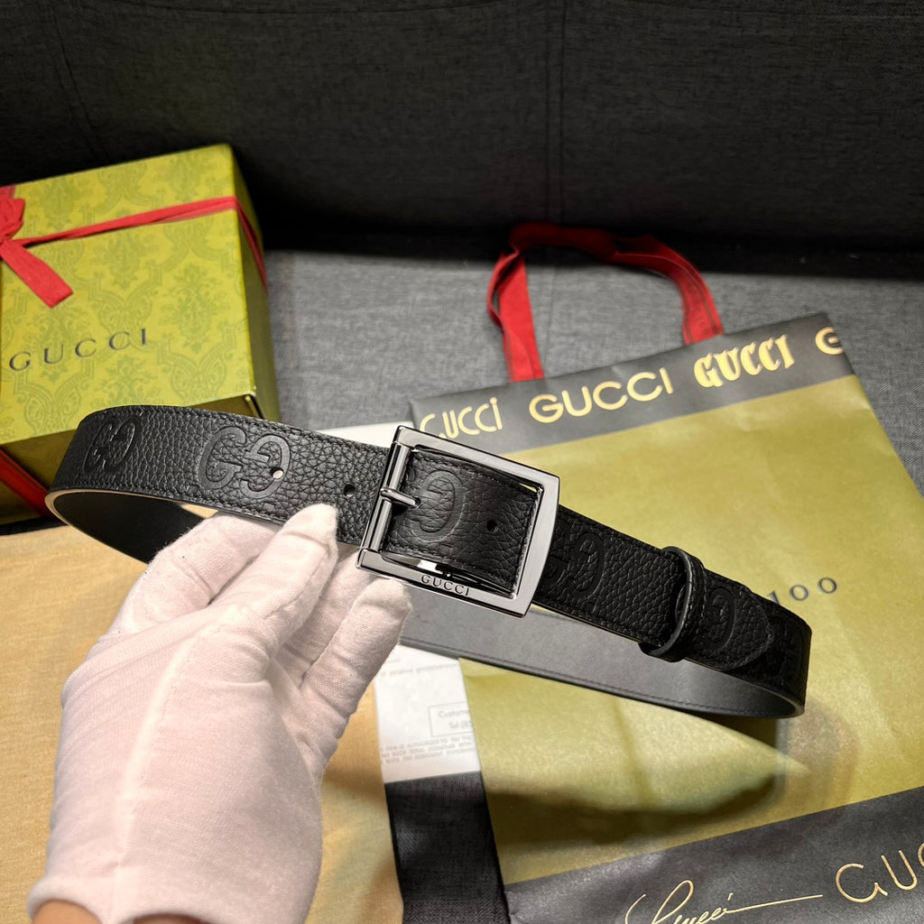 Dual Logo Embossed Pin Buckle Belt E020801