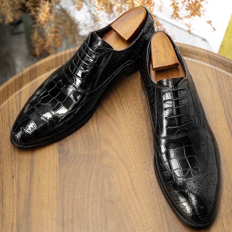 Men's Croc Embossed Oxford Dress Shoes P050512