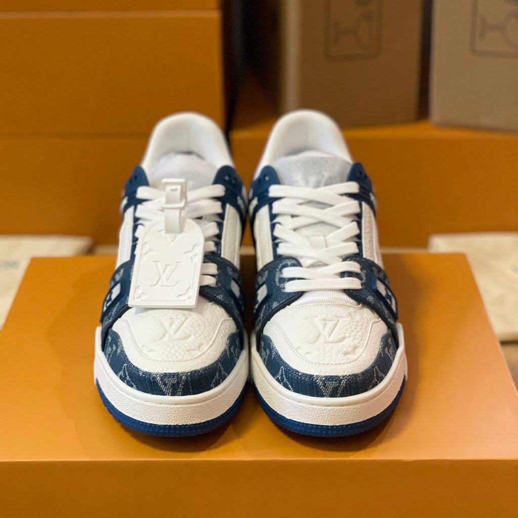 Pattern Panel Lace-Up Low Top Trainer Sneakers S283418