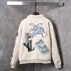 Men's Multi Patch Embroidered Collared Varsity Jacket YG500106