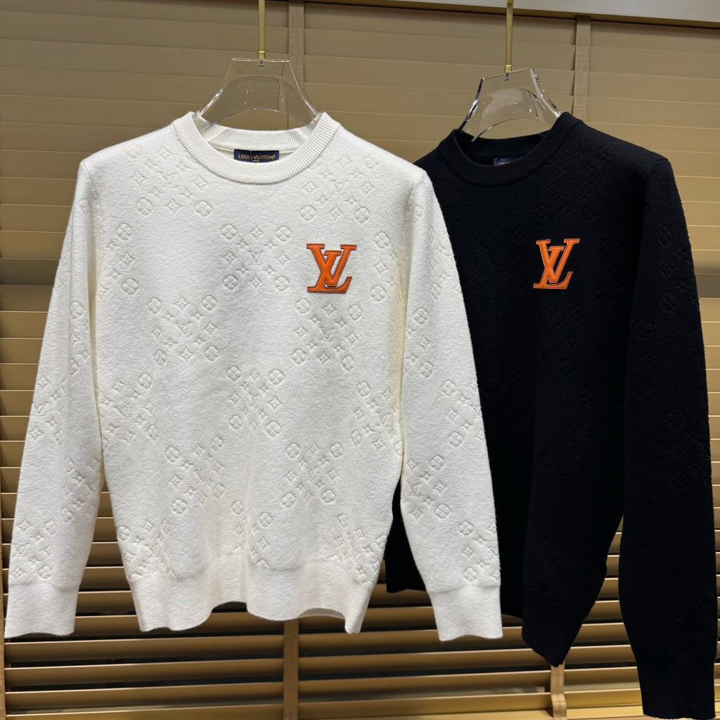 New Crew Neck Diamond Arrangement Jacquard Knit Sweater GN380104