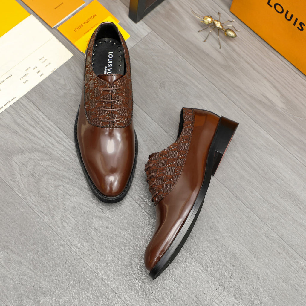 Men's Polished Panel Plaid Oxford Shoes NE190127