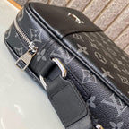Printed Fabric Leather Trim Square Crossbody Messenger Bag B101007