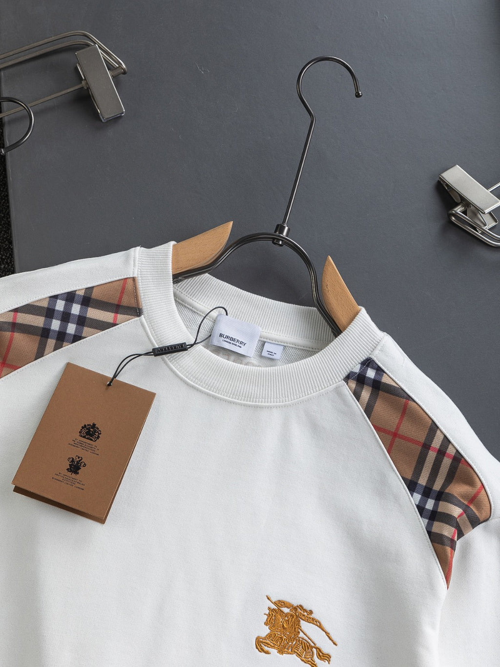 Plaid Patchwork Crew Neck Sweatshirt U310520