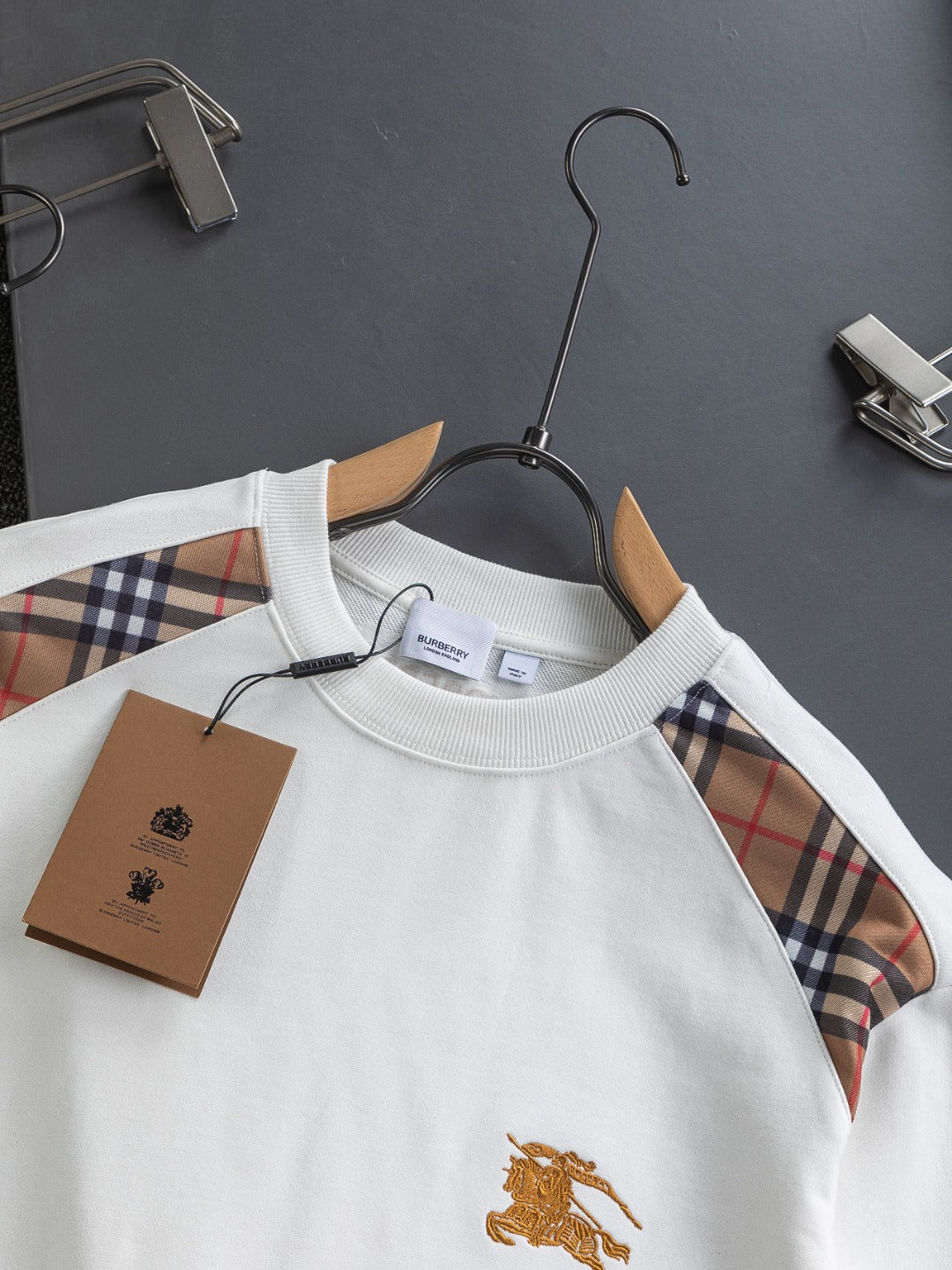 Plaid Patchwork Crew Neck Sweatshirt U310520