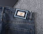 Vertical Embroidered Pocket Slim Fit Denim V260829